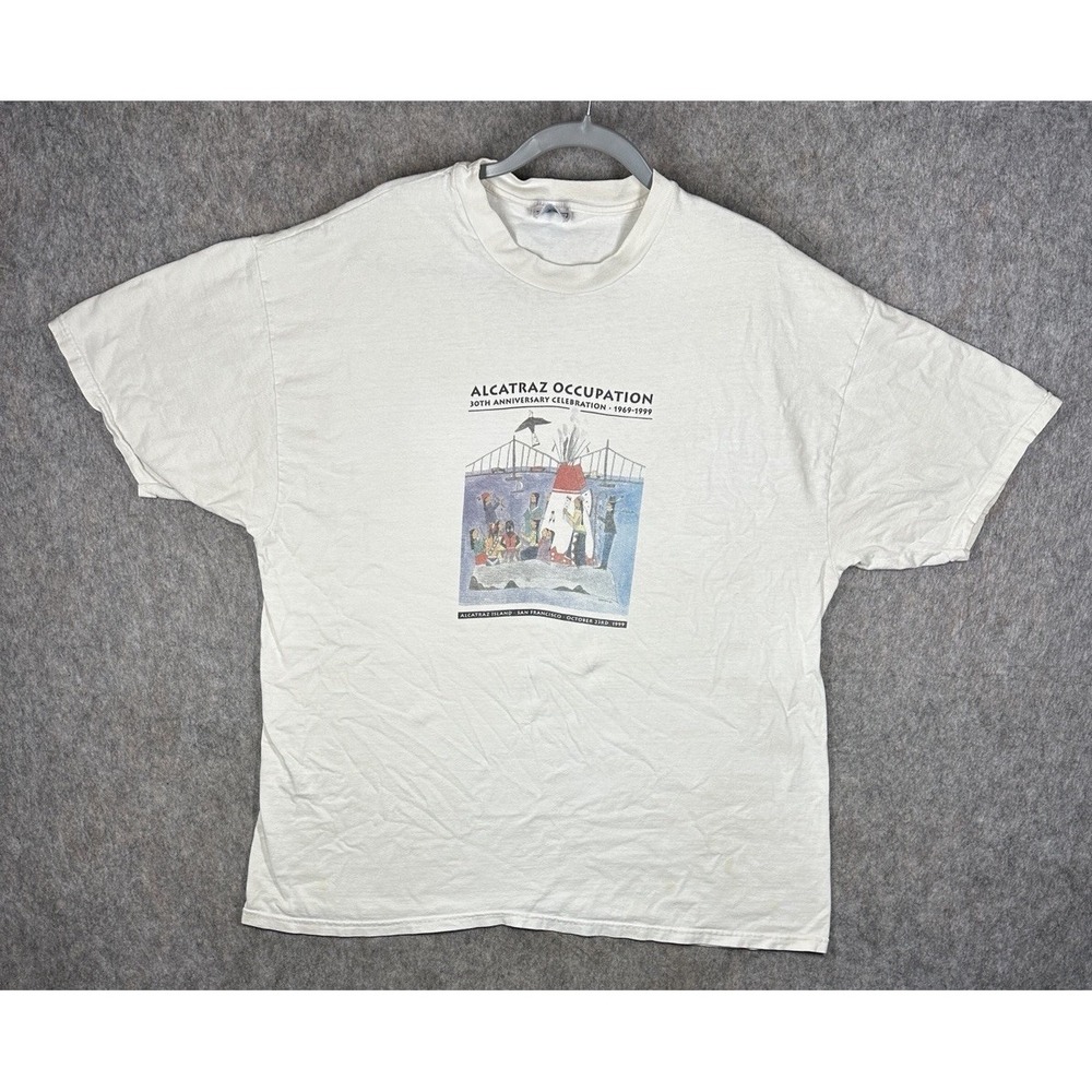 Vintage 1999 Alcatraz Occupation 30th Anniversary T Shirt XXL Native American